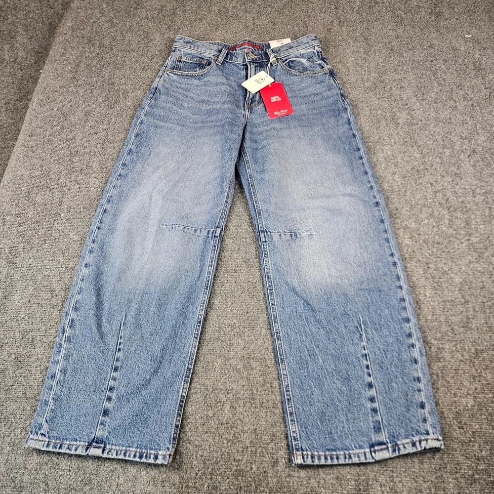 $99.50 Lucky Brand Barrel Wide Leg Jeans Blue Denim Comfort Stretch 4/27 A NEW